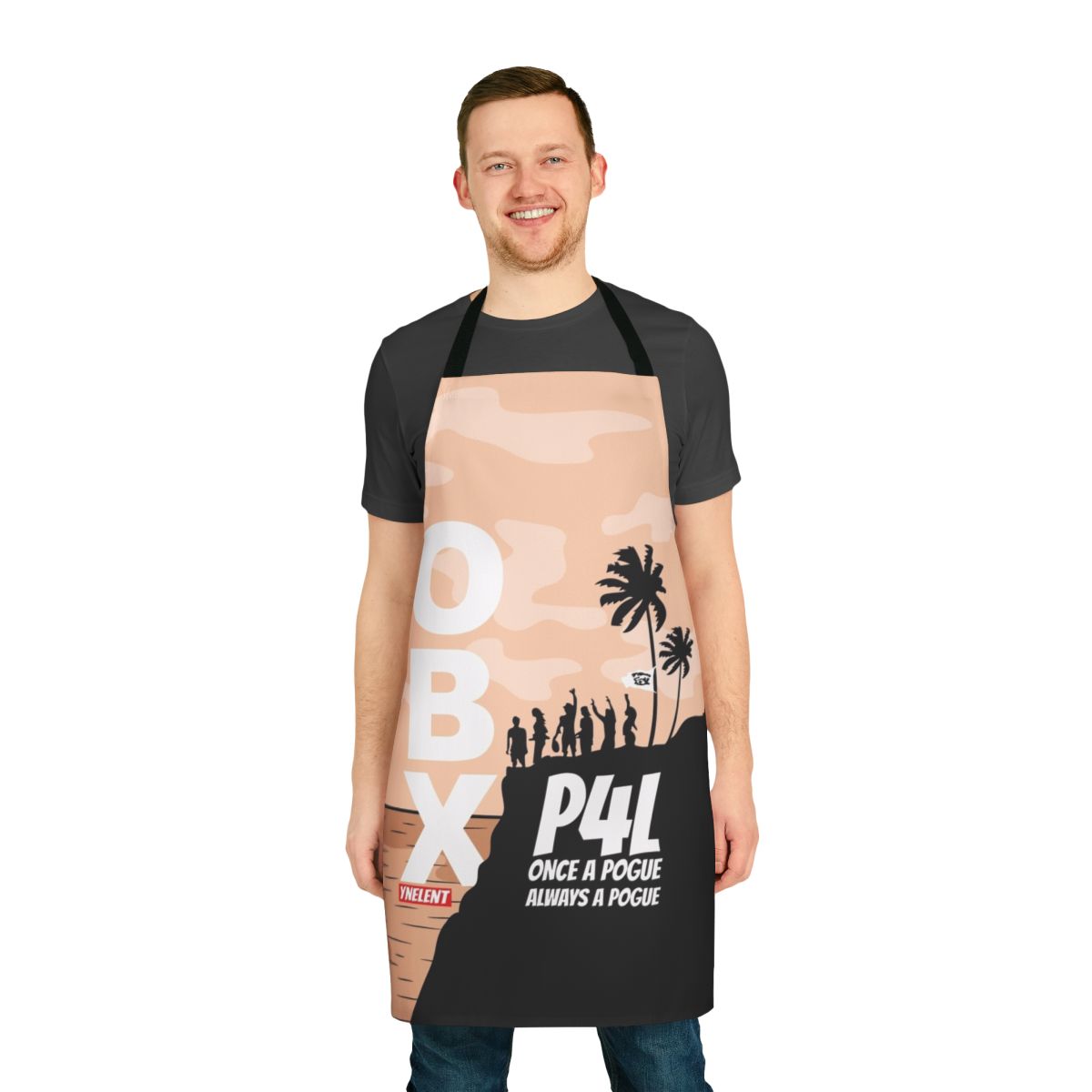 Outer Banks-inspired apron featuring the Pogue logo and coastal motifs