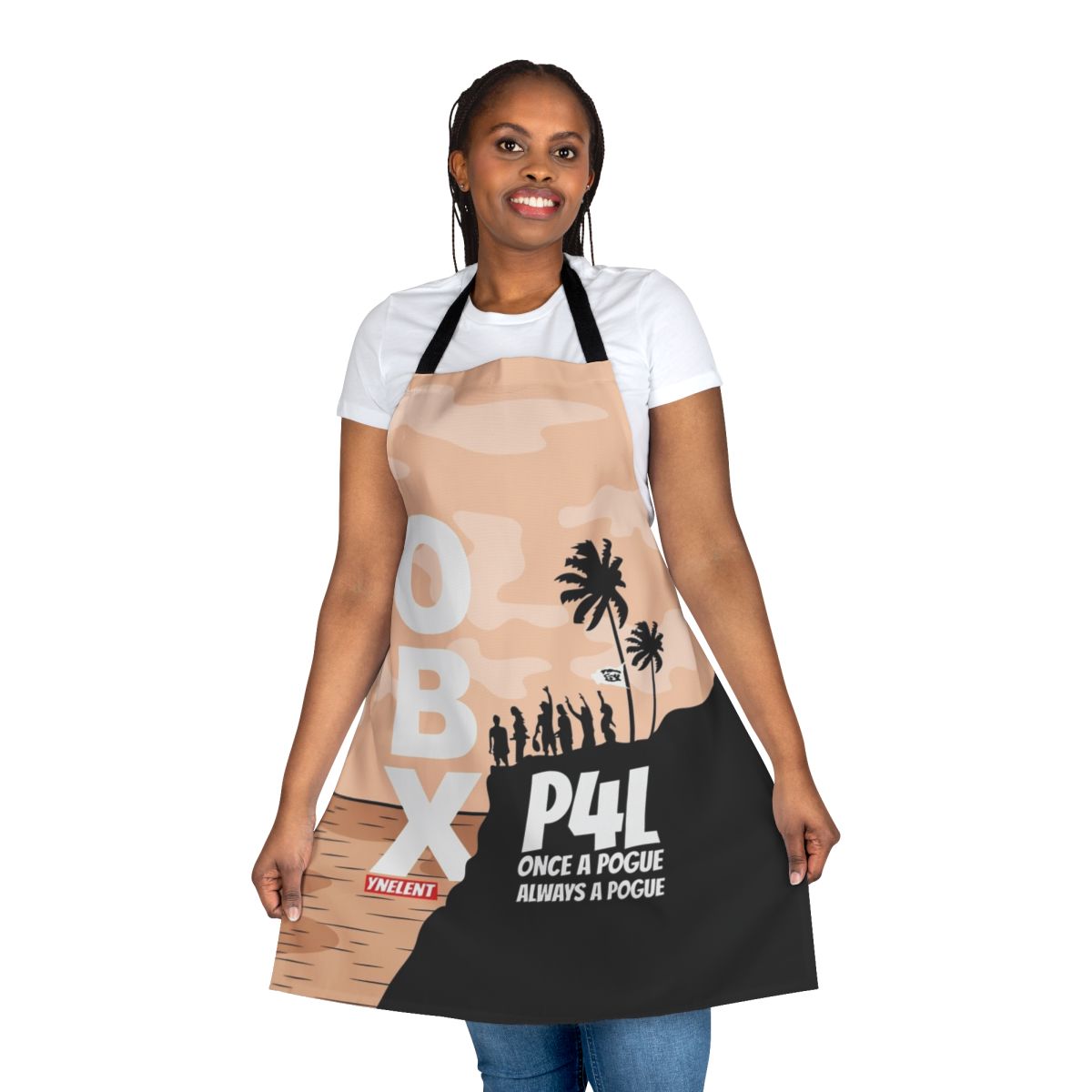 Outer Banks-inspired apron featuring the Pogue logo and coastal motifs