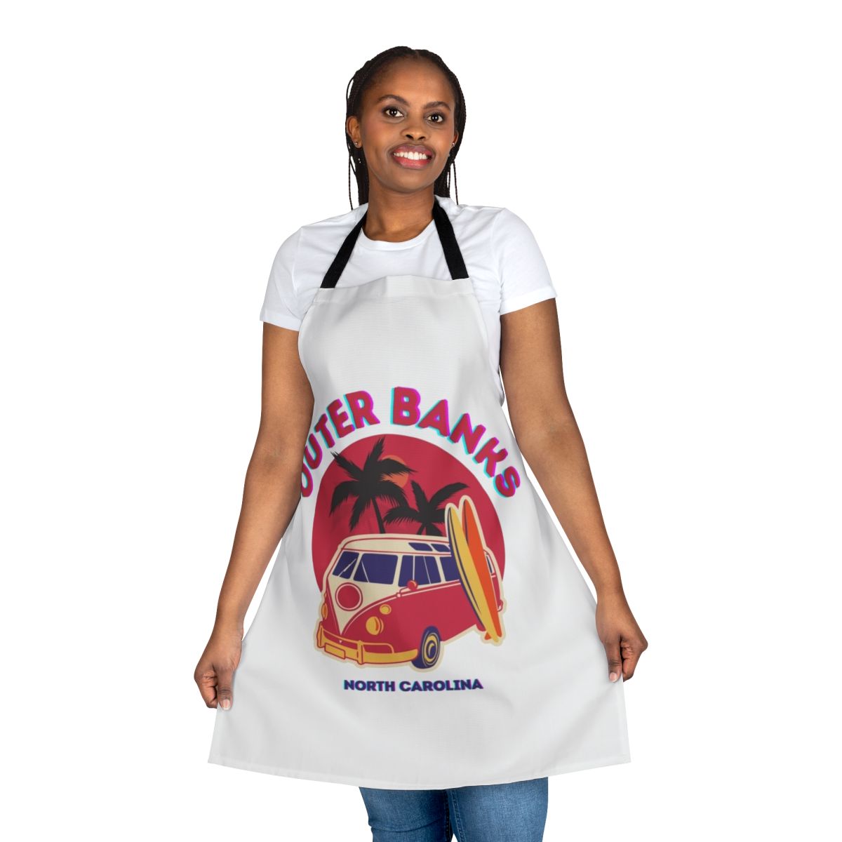 Outer Banks-themed apron featuring coastal design elements
