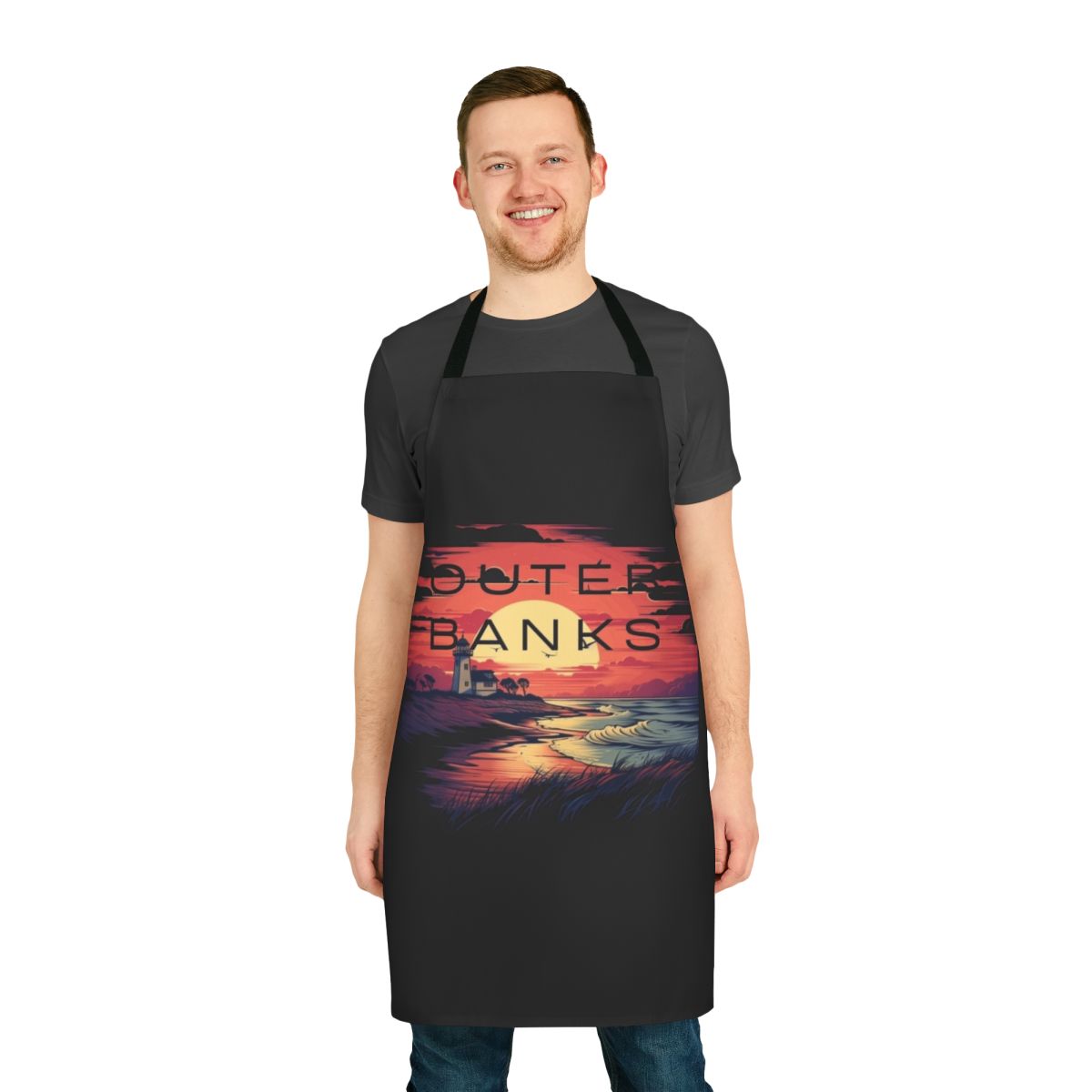 Outer Banks-themed apron with coastal design