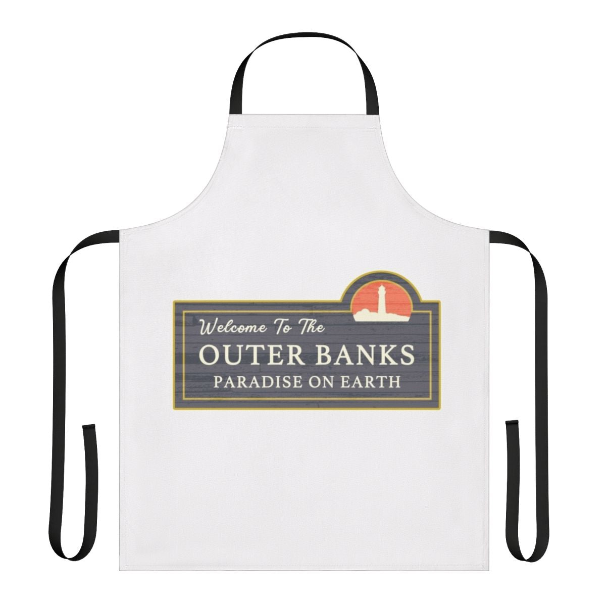 Coastal-Inspired Outer Banks Themed Apron with Beach and Sea Motifs