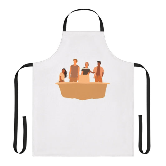 Coastal-themed Pouge style apron featuring design elements from the popular TV series Outer Banks