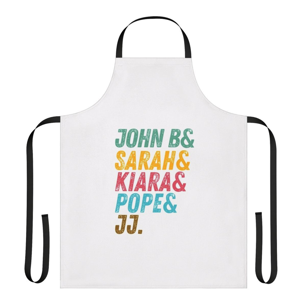 Coastal-themed Outer Banks-inspired apron with fan gear design