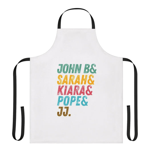 Coastal-themed Outer Banks-inspired apron with fan gear design