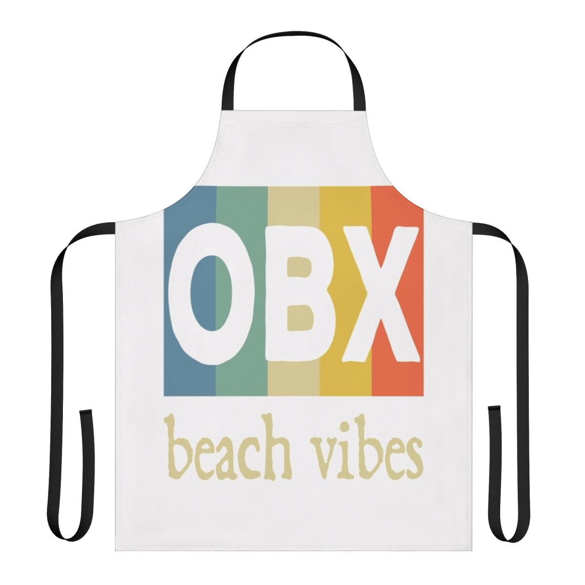 Coastal-inspired beach apron with retro sunset and beach vibes design