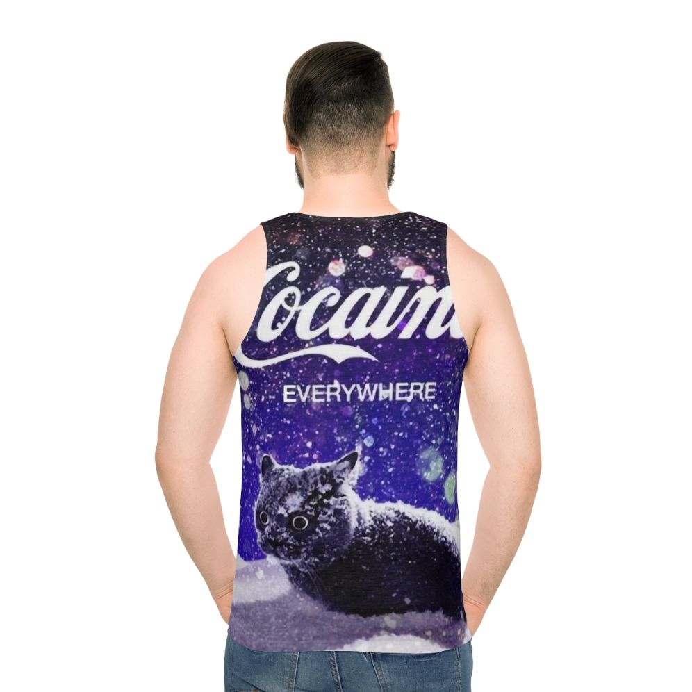 Cocaine Cat Unisex Tank Top with Artistic Design