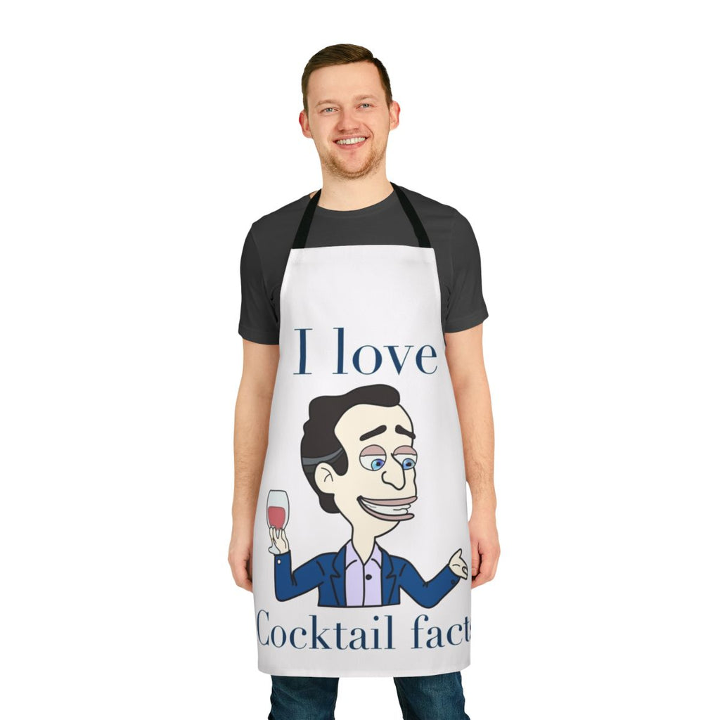 "Cocktail Facts" apron featuring funny quotes and trivia for Big Mouth Netflix fans