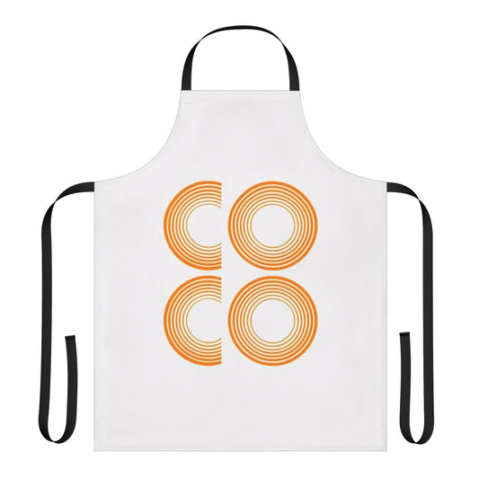 Coco-themed apron featuring a portrait of comedian Conan O'Brien
