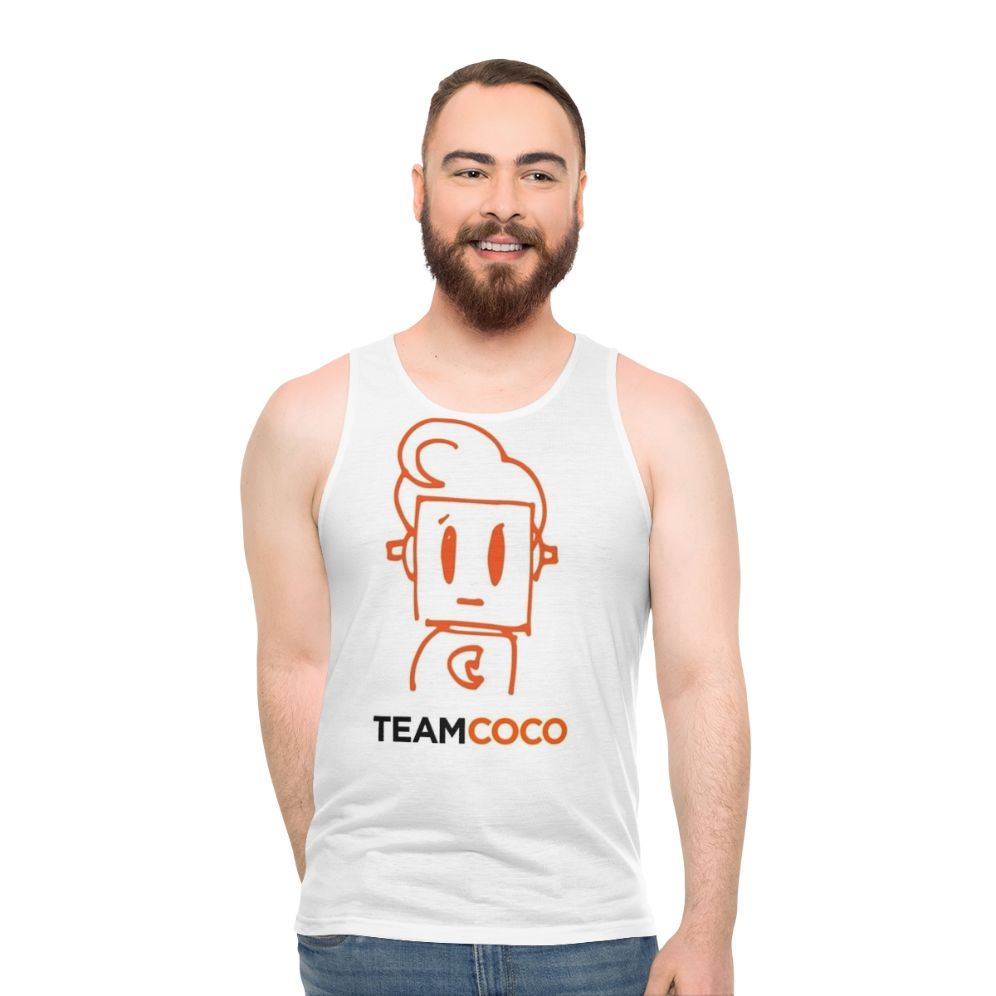 Unisex tank top with Coco robot doodle design