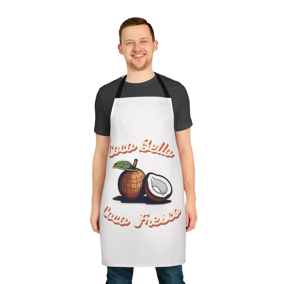 Coconut-patterned apron perfect for beach or summer time activities