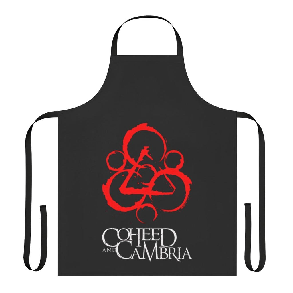 Coheed and Cambria inspired apron featuring the band's logo and dragonfly design