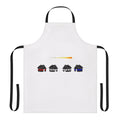 Coherence-inspired minimalist design apron with comet and blue elements