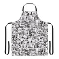 A collage-style apron featuring characters and imagery from the popular anime series, My Hero Academia.