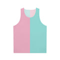Color Block Half Pink Blue Unisex Tank Top