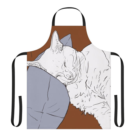 Vibrant cat design printed on high-quality kitchen apron