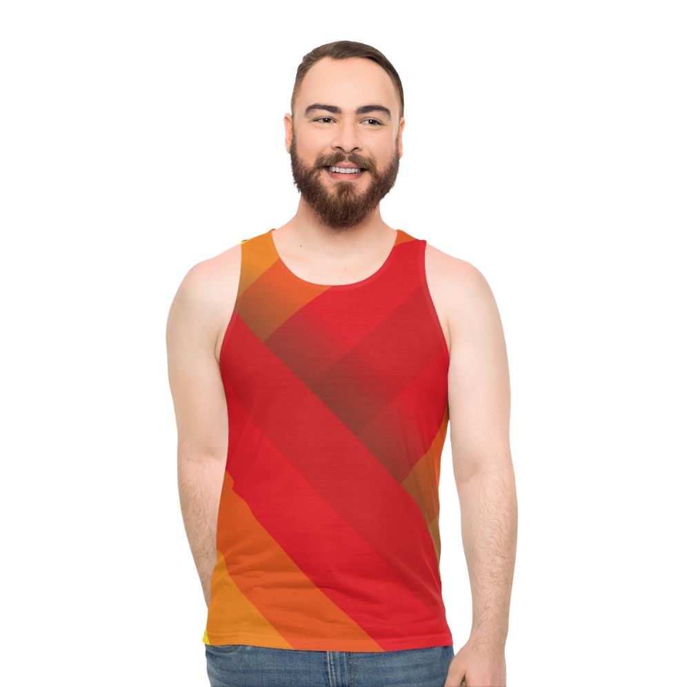 Colorblock striped unisex tank top