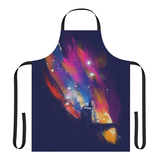 Vibrant and whimsical 13th Doctor-themed apron for science fiction and fantasy enthusiasts