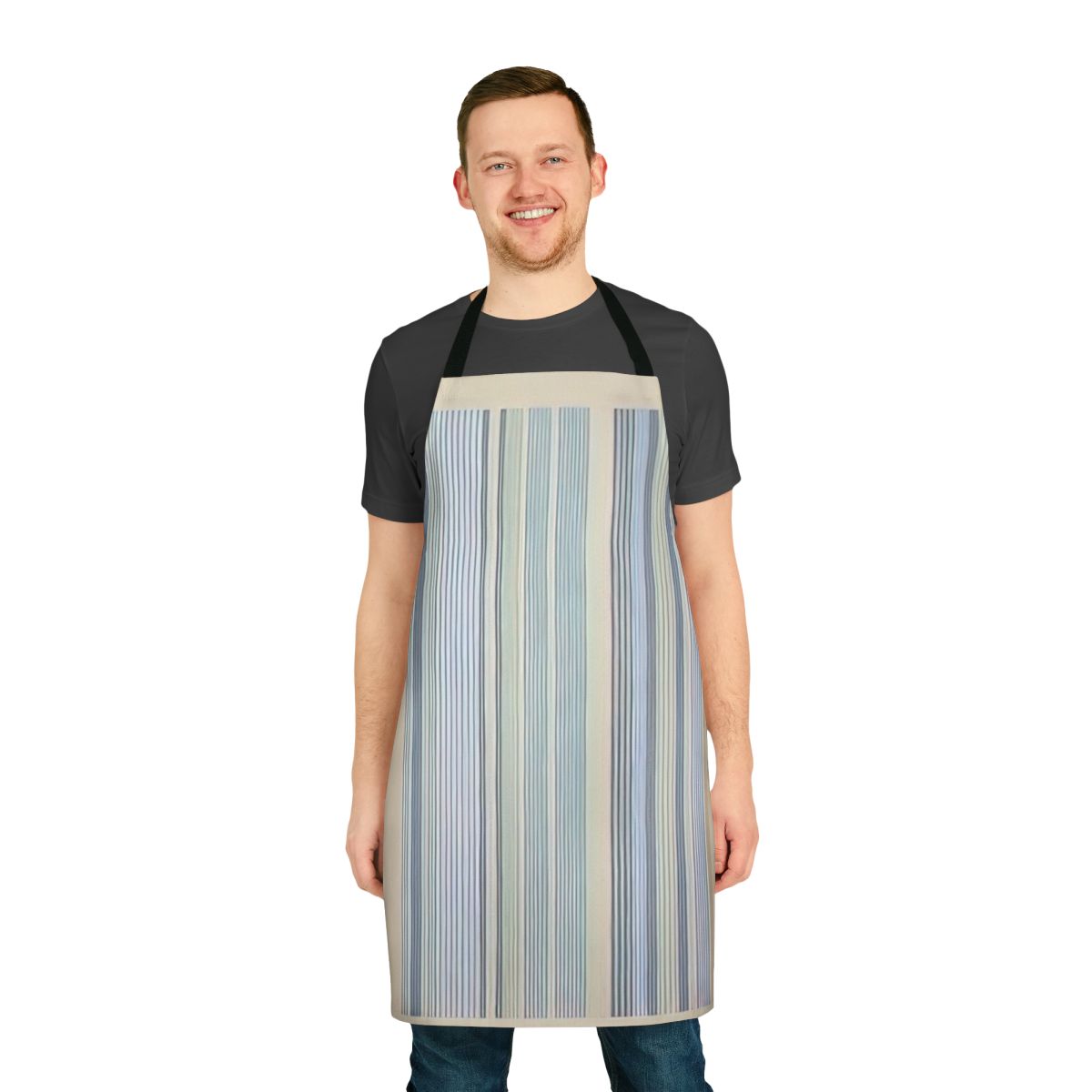 Colorful abstract art apron featuring the vibrant brushstrokes and patterns of artist Gene Davis