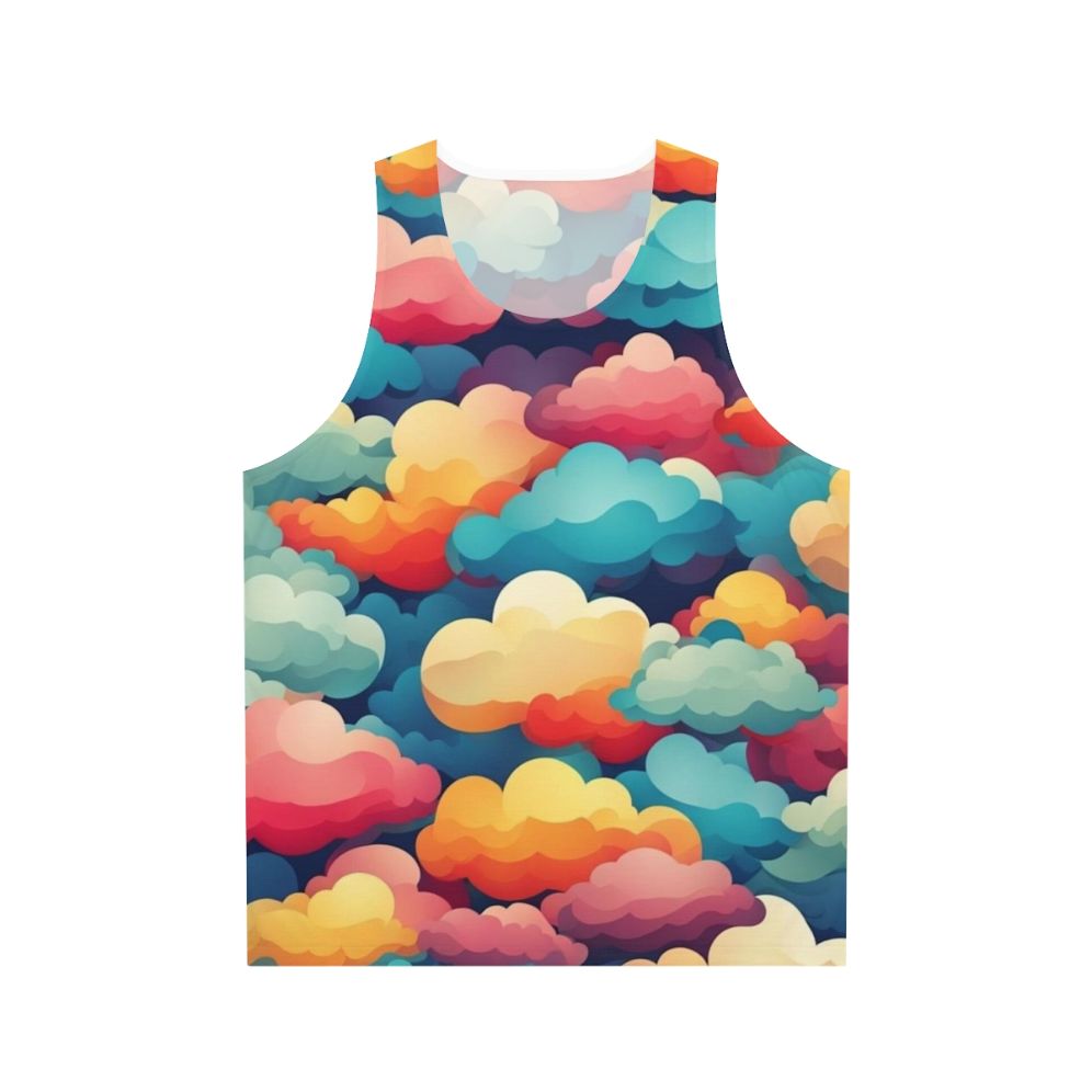Colorful abstract cloud pattern unisex tank top