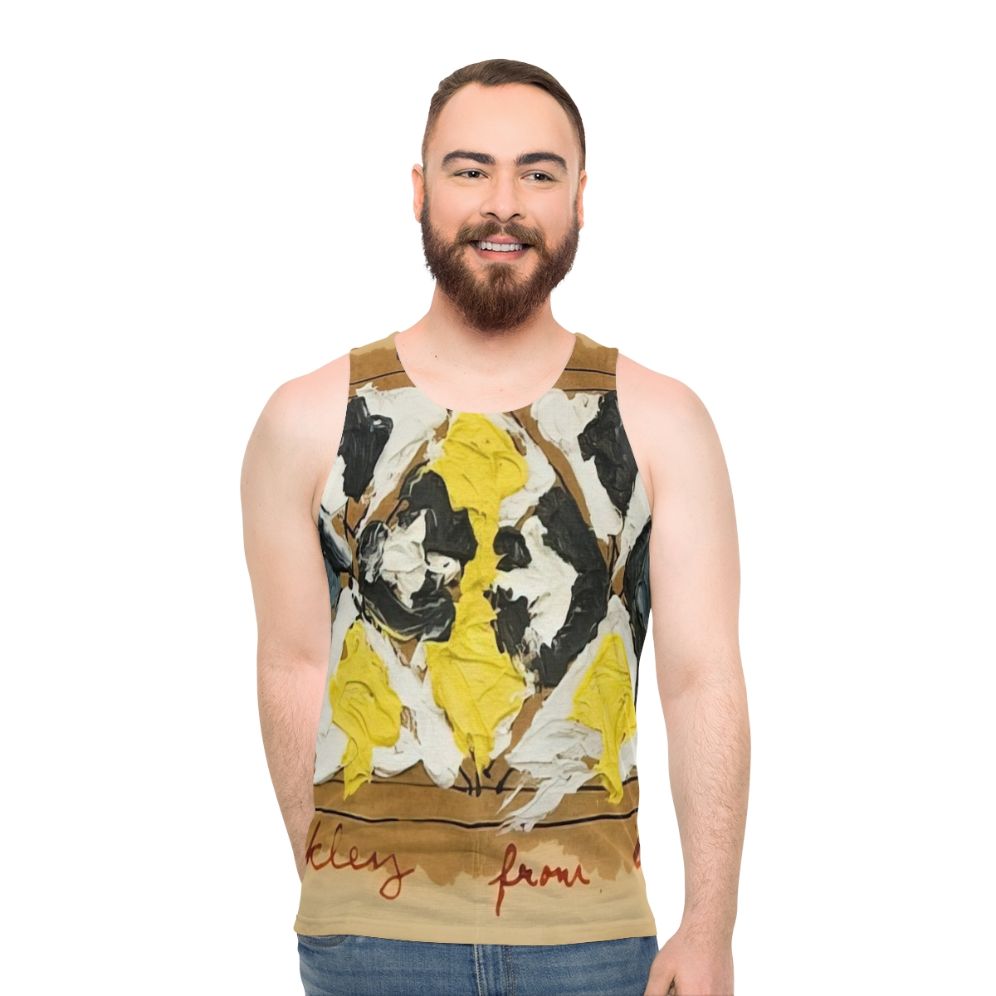 Unisex tank top with abstract geometric art design