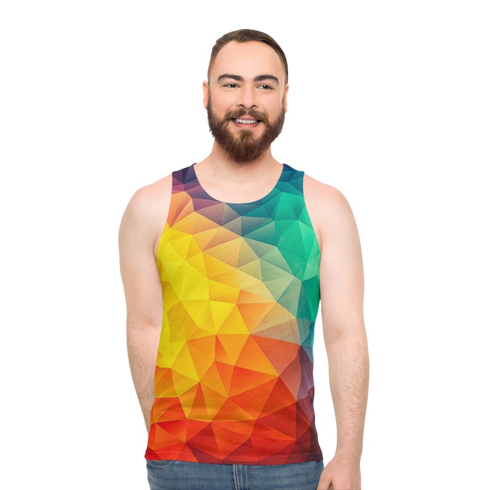Colorful abstract geometric unisex tank top
