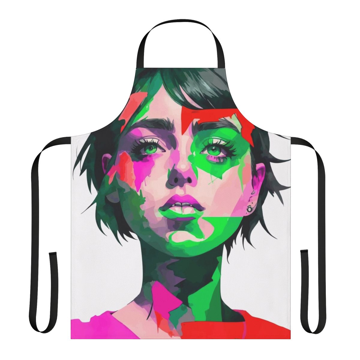Vibrant abstract minimalist pattern design on a high-quality apron