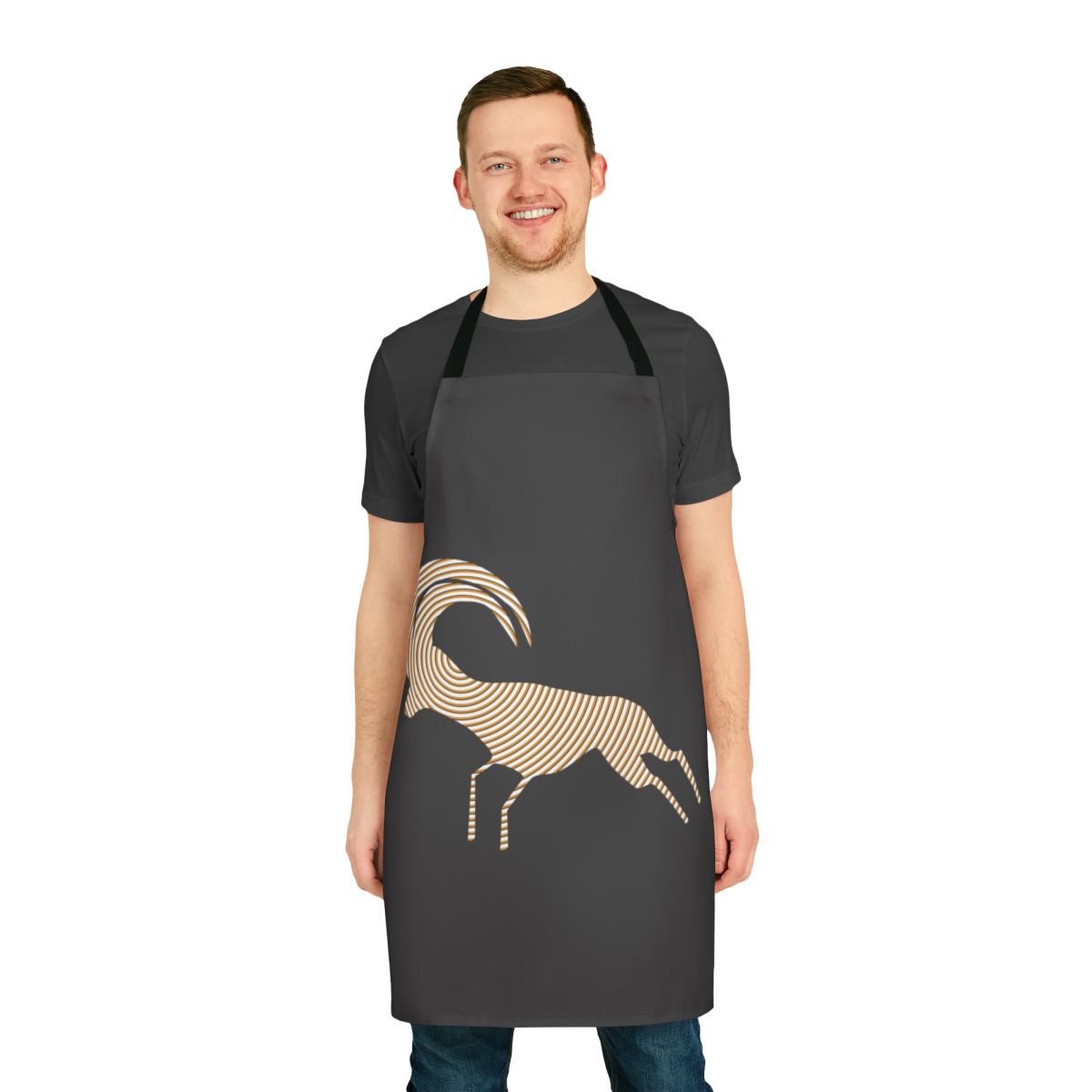 Colorful and abstract antelope legendary animals design on an apron