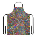 Colorful apron with original psychedelic-inspired artwork, featuring vibrant patterns and designs.