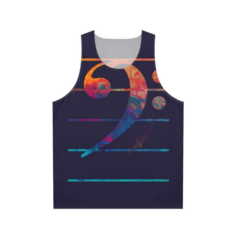 Colorful Bass Clef Unisex Music Tank Top