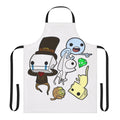 Battleblock Theater-inspired apron with cartoon characters and funny designs
