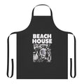 Colorful beach-themed apron with floral and nautical design elements