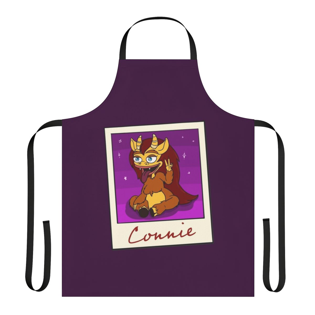 Colorful apron featuring the Hormone Monster character from the Netflix series Big Mouth