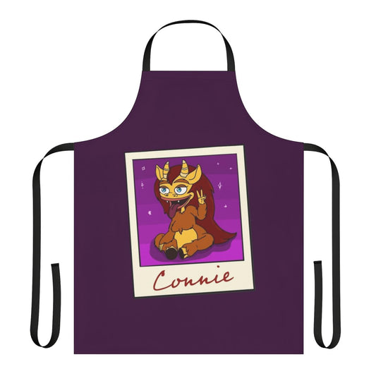 Colorful apron featuring the Hormone Monster character from the Netflix series Big Mouth
