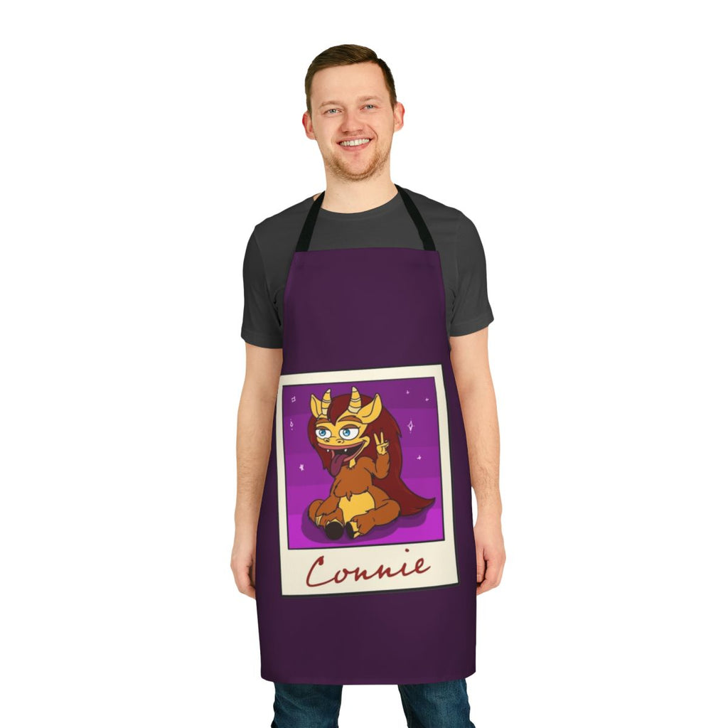 Colorful apron featuring the Hormone Monster character from the Netflix series Big Mouth