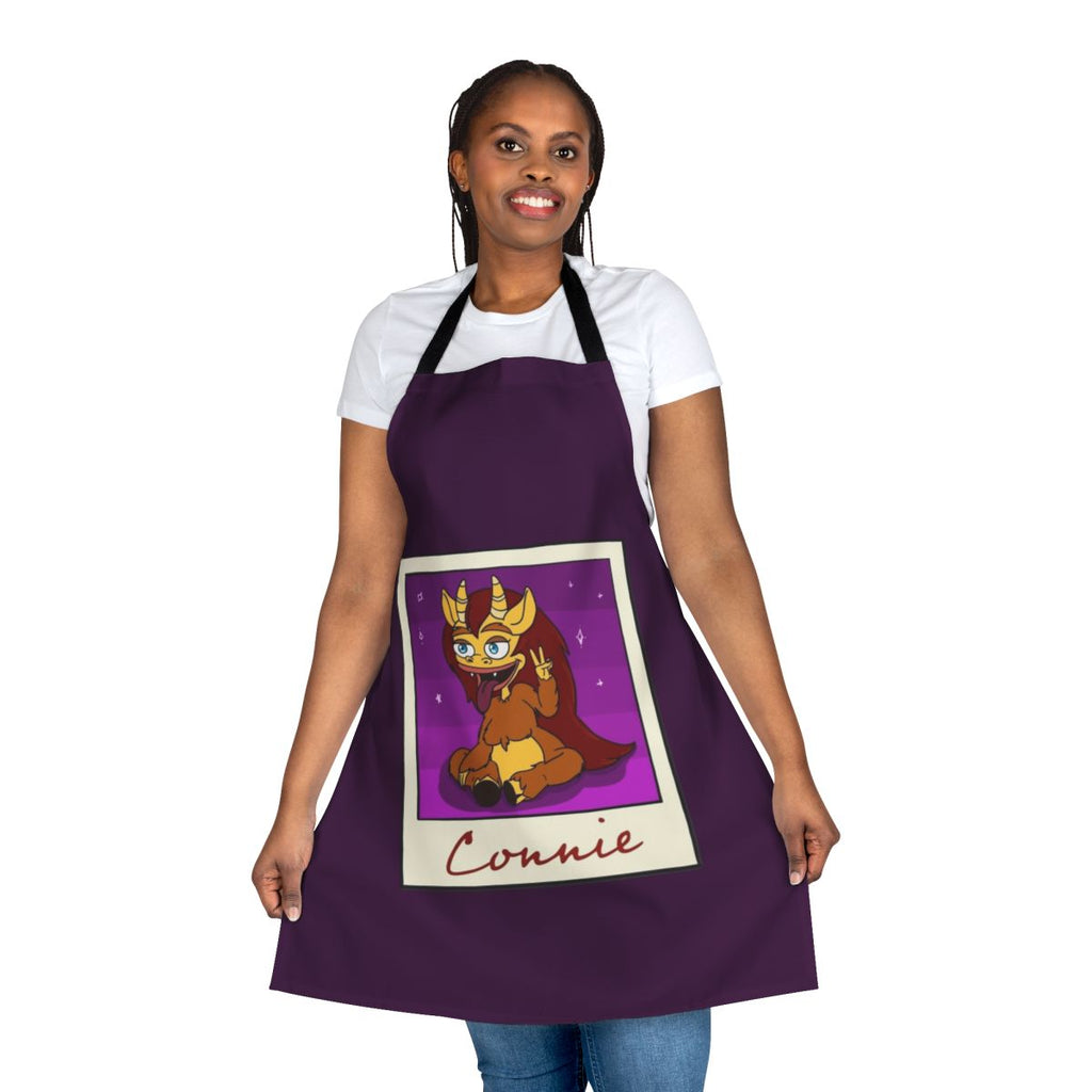 Colorful apron featuring the Hormone Monster character from the Netflix series Big Mouth
