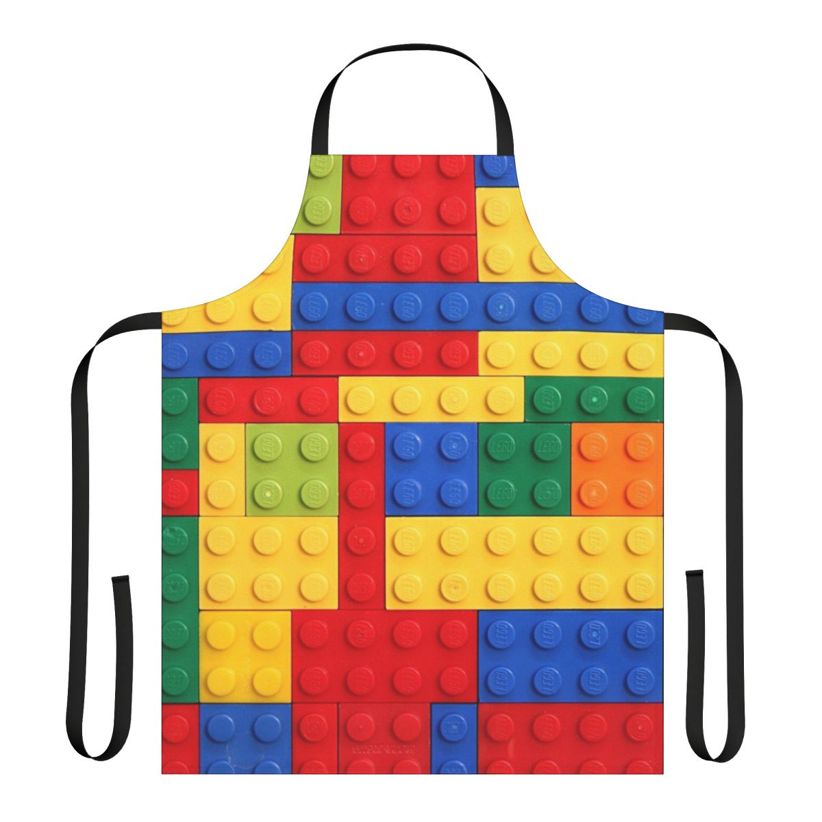 Colorful brick design apron with geometric pattern