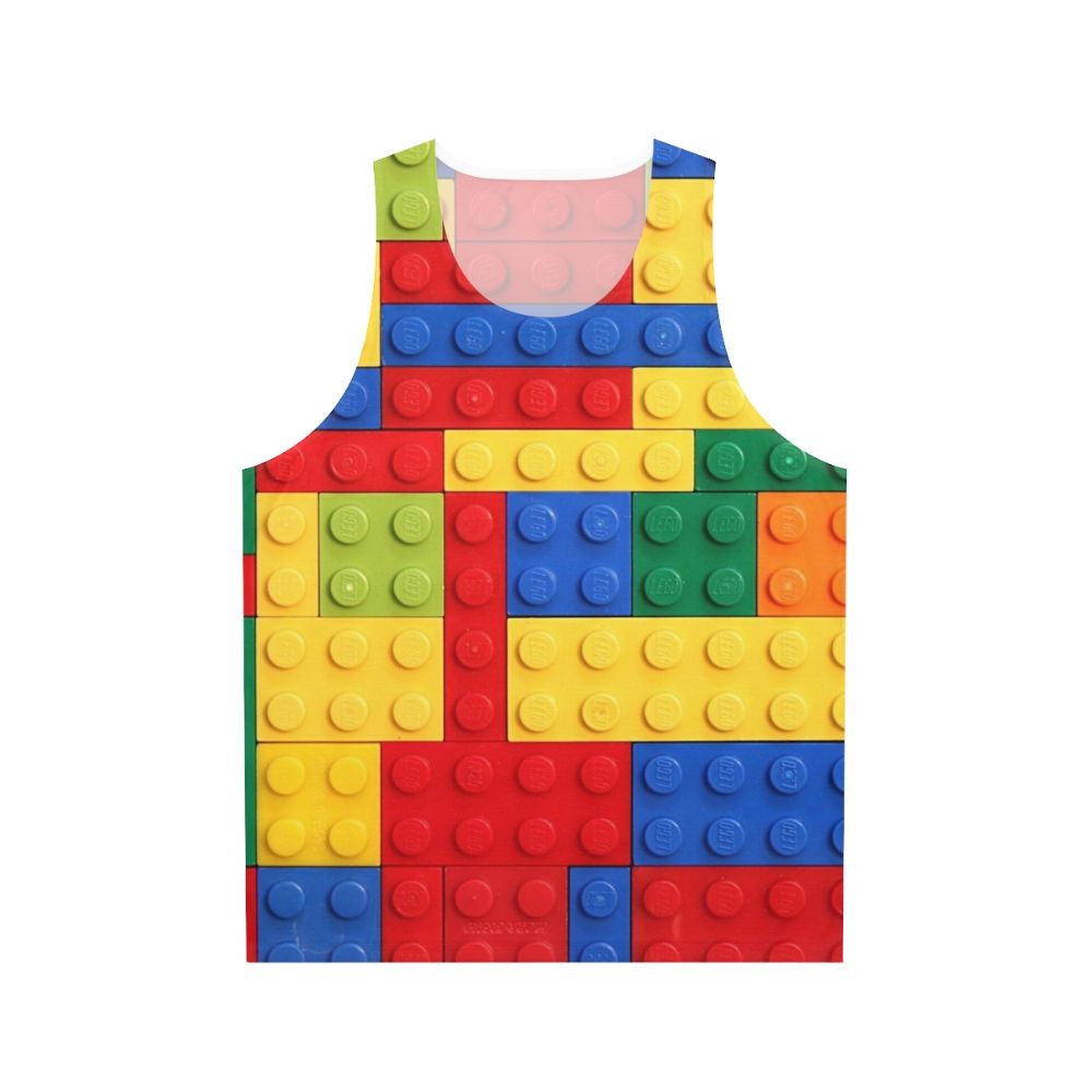 Colorful bricks design unisex tank top