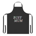 Colorful holographic apron with text "Busy Mom" - perfect Mother's Day gift