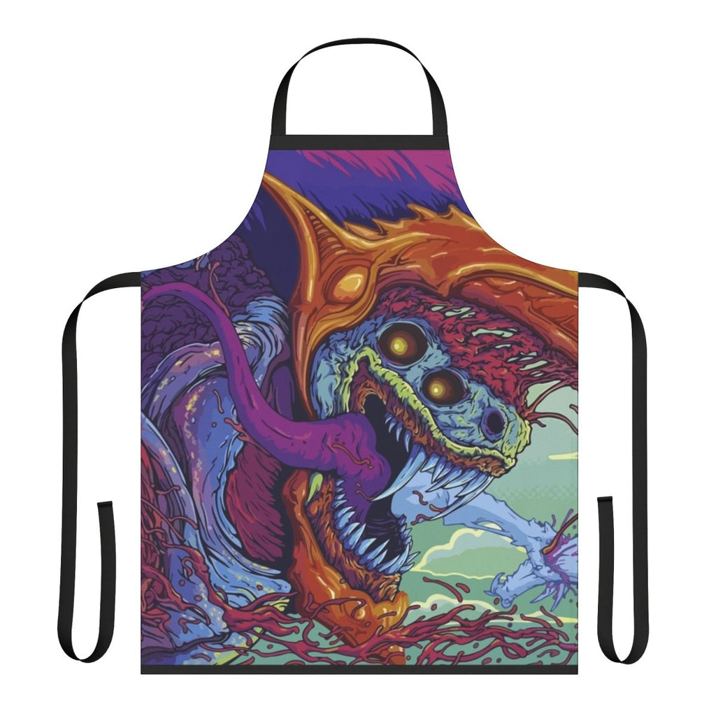 Hyper Beast themed apron with vibrant watercolor design