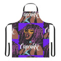 Vibrant pop art style apron featuring a cupcake design