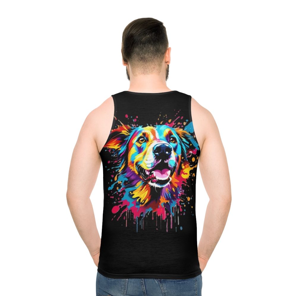 Colorful dog splash design unisex tank top