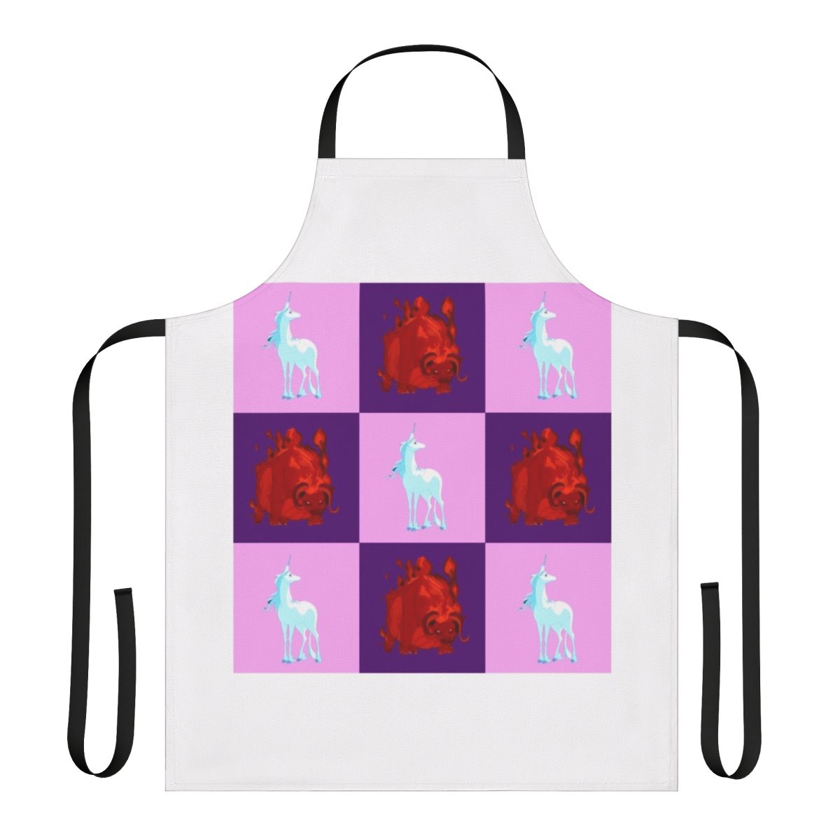 Colorful fantasy unicorn apron with whimsical design