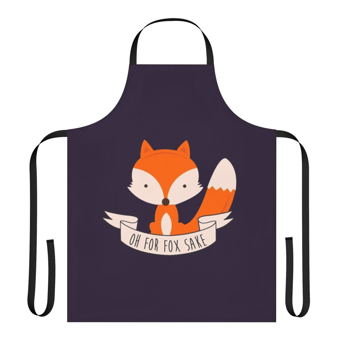 Colorful apron featuring a punny fox design