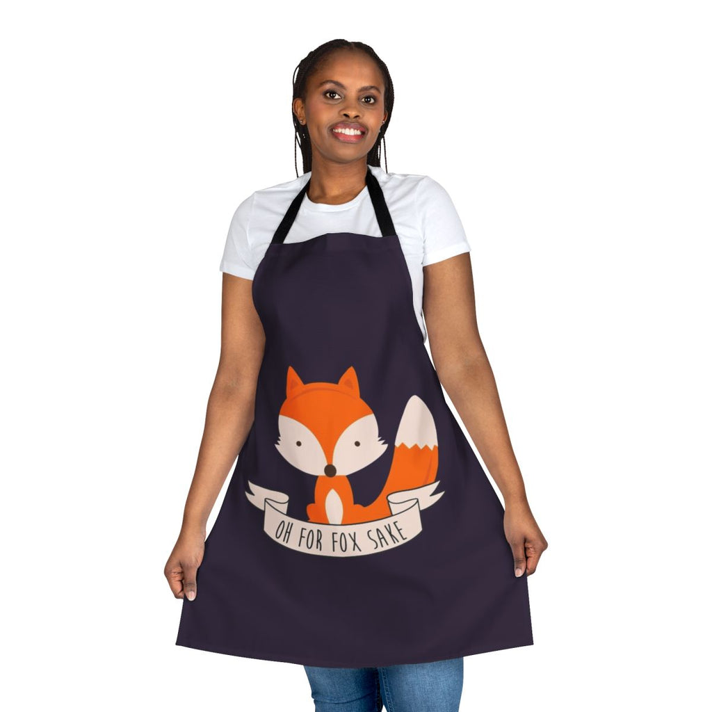 Colorful apron featuring a punny fox design