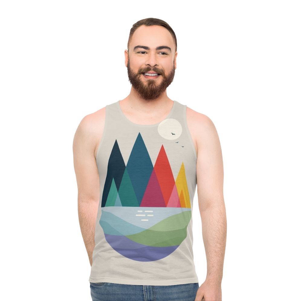 Colorful geometric unisex tank top