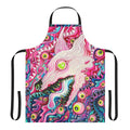 Colorful glitter wolf acrylic painting apron with gothic, goth, and punk pastel design