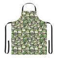 Vibrant green cheeked conure pattern printed on a durable apron