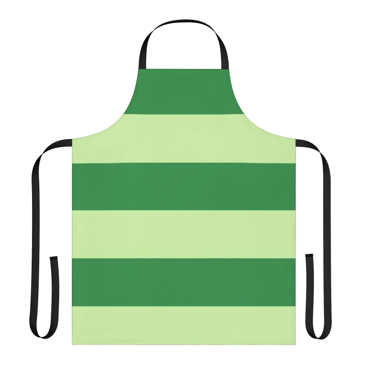 Colorful green and blue striped apron with cartoon dog design, perfect for children