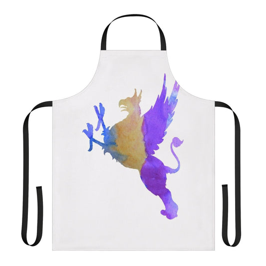 Vibrant abstract illustration of a gryphon silhouette against a colorful background.