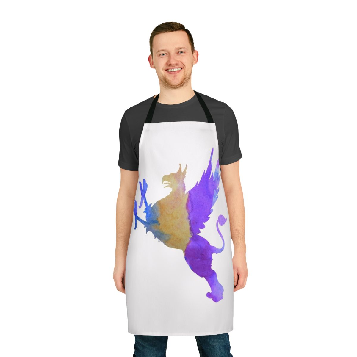 Vibrant abstract illustration of a gryphon silhouette against a colorful background.